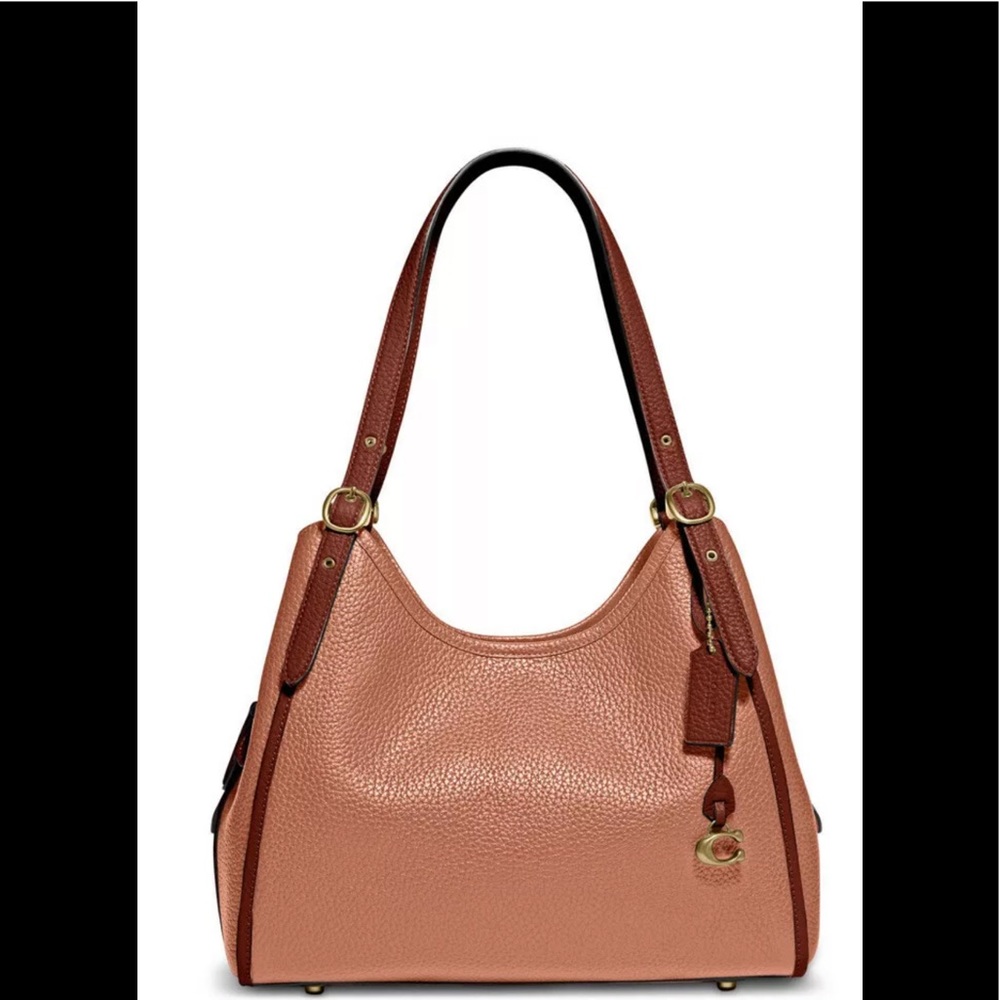 Coach Lori Brass Light Coral Multi C6627 Shoulder Bag In Colorblock